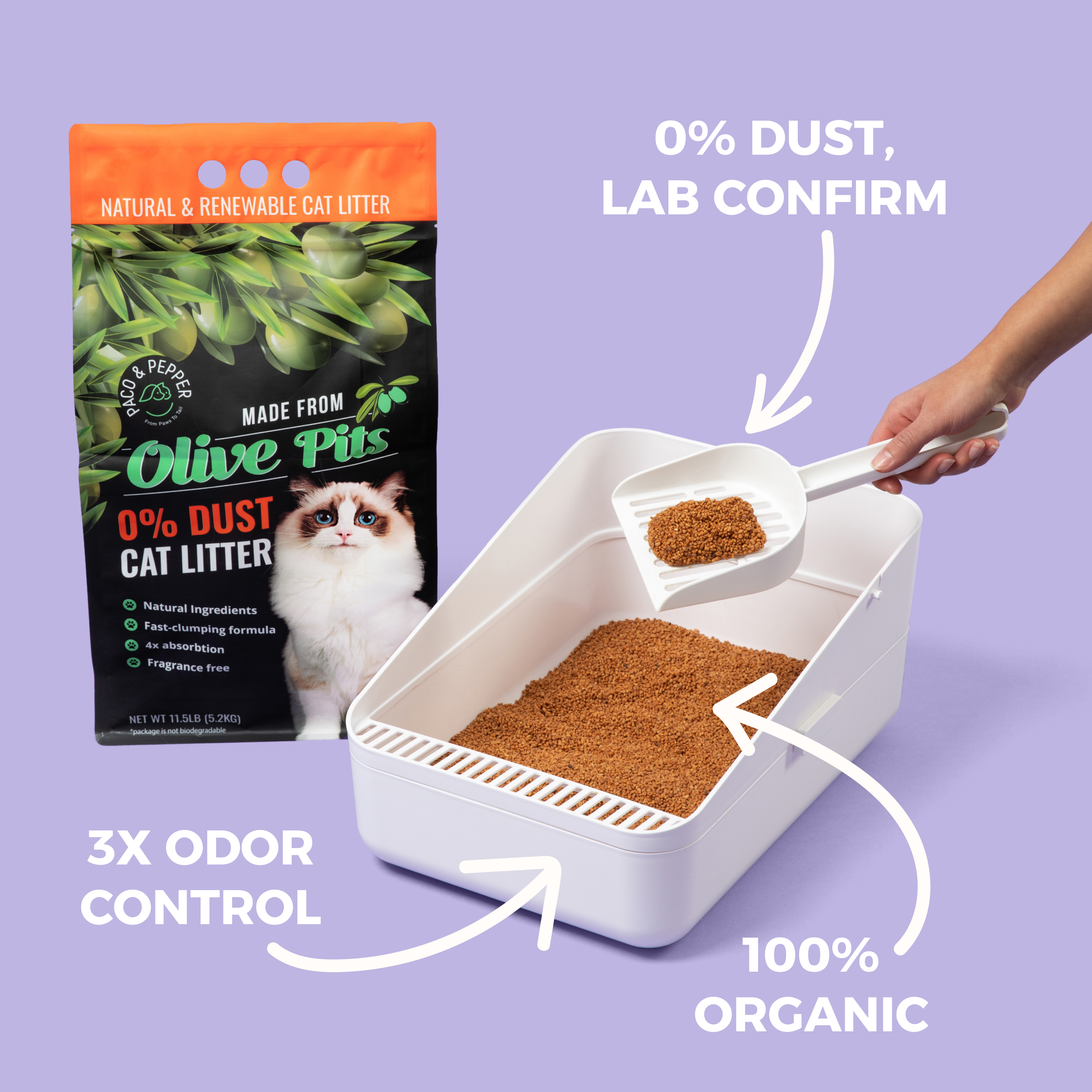 Olive Pit Cat Litter -