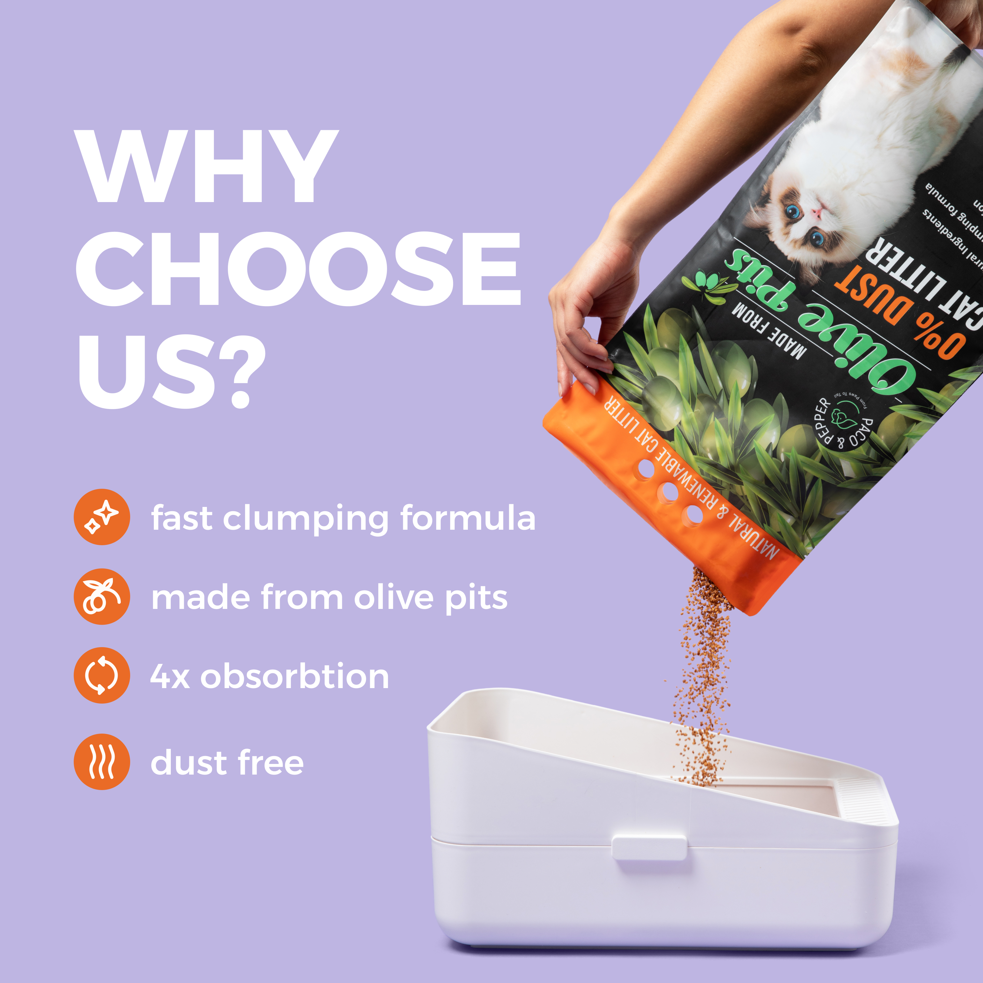 Olive Pit Cat Litter -